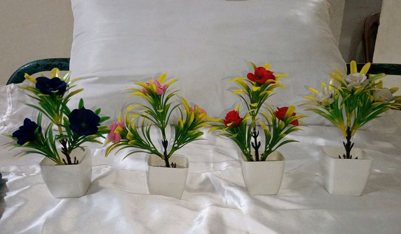 4pc Mini Artificial Plants for Home & Office Decor