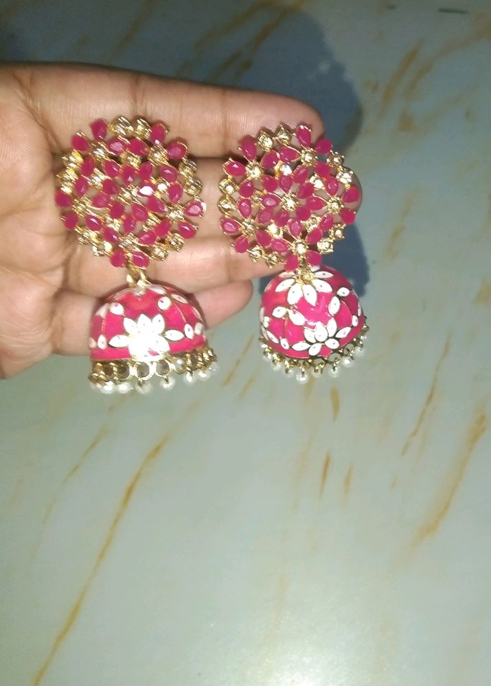 Stone Tree Meenakari Jhumka For Girl & Woman