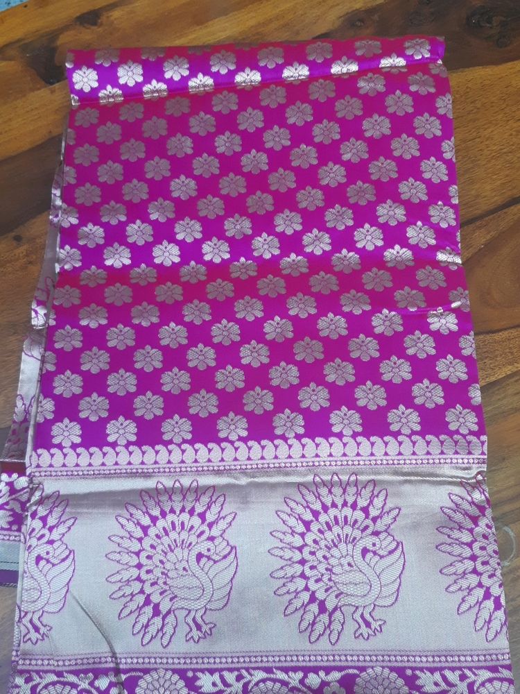 Beautiful New Hot Pink Banarasi Saree With Blouse