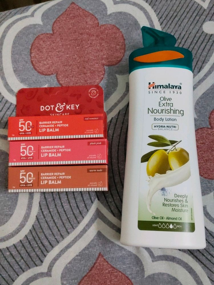 Himalaya Body Lotion + Dot & Key Lip Balm + Gift