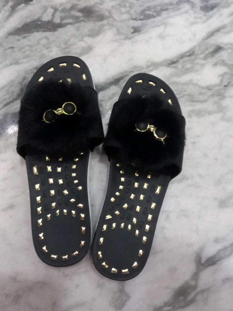 Black Color Flip Flop Slippers