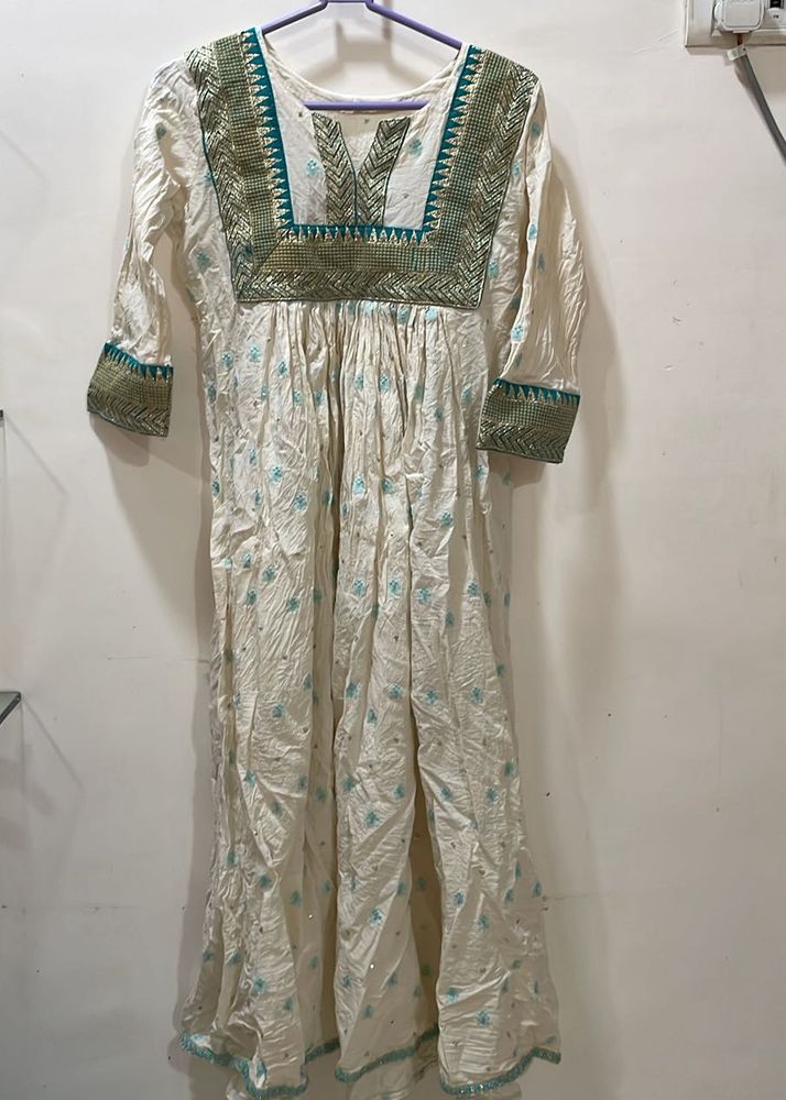 Anarkali Kurta Off White