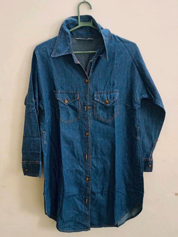 Ladies Denim Dress Shirt