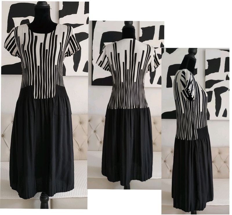 Vintage Korean Pleated Dress