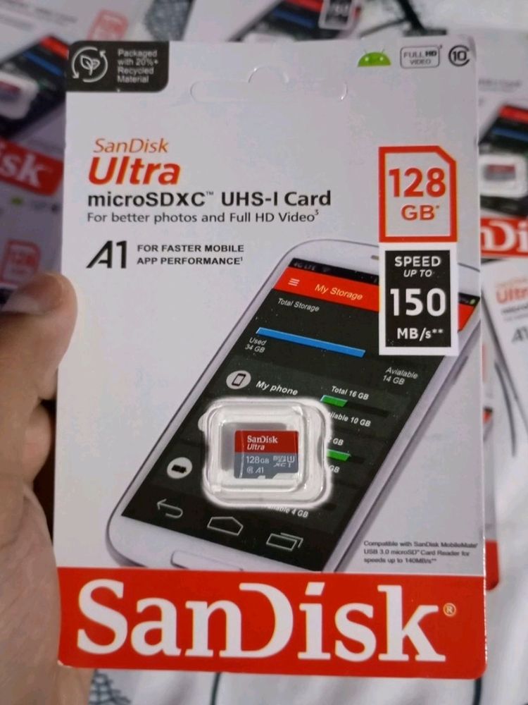 New 128 Gb Memory Card Sandisk Fix Rate