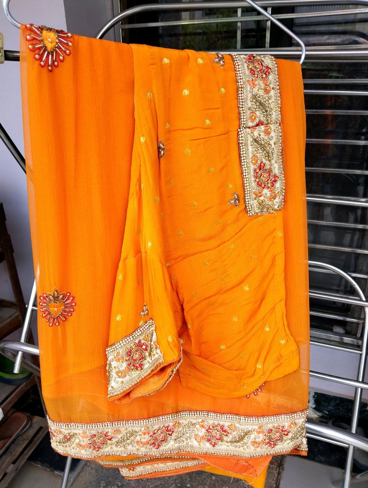 Partywear Pure Chiffon Saree