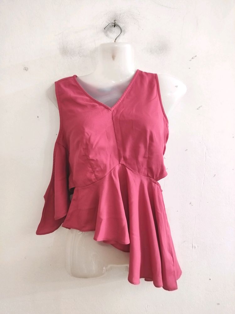 Ajio Mauve Waist Cut Top ( Women)