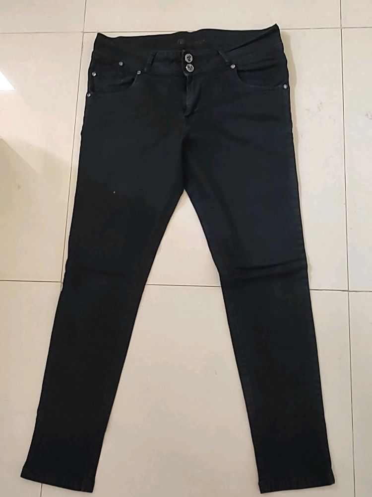 Black Cotton Jeans