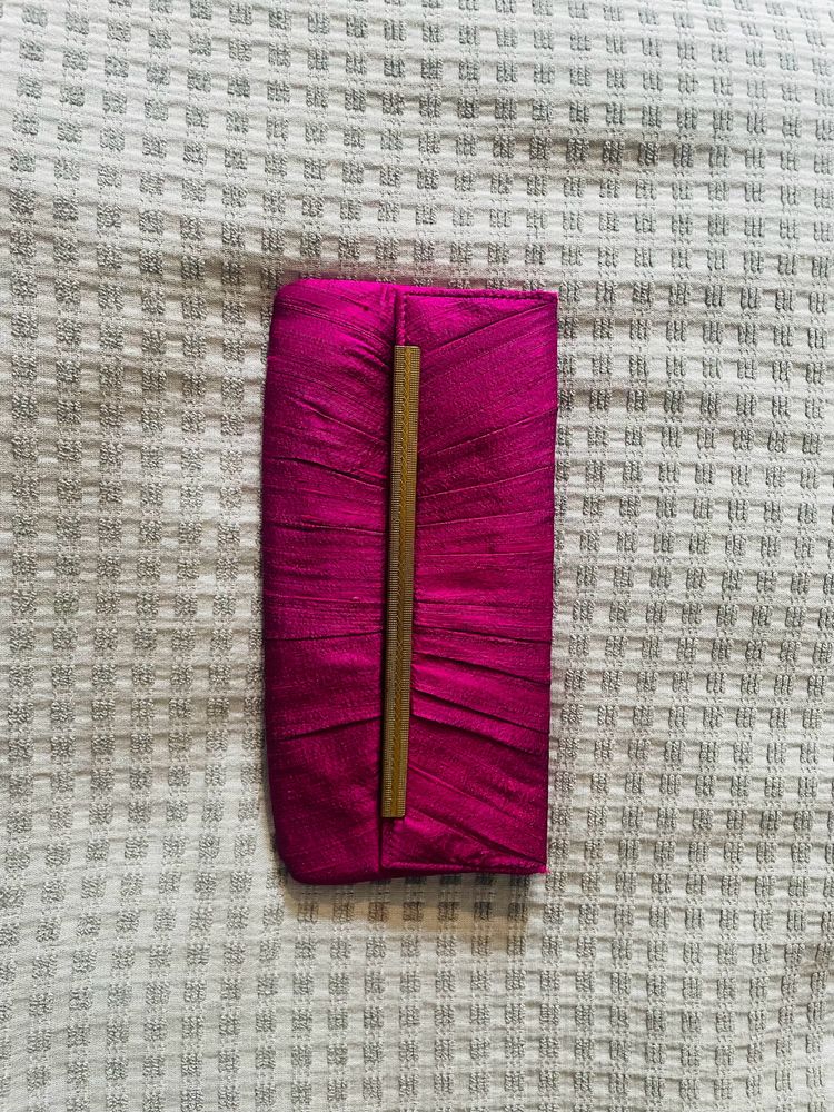 Fabindia Silk Clutch In Purple