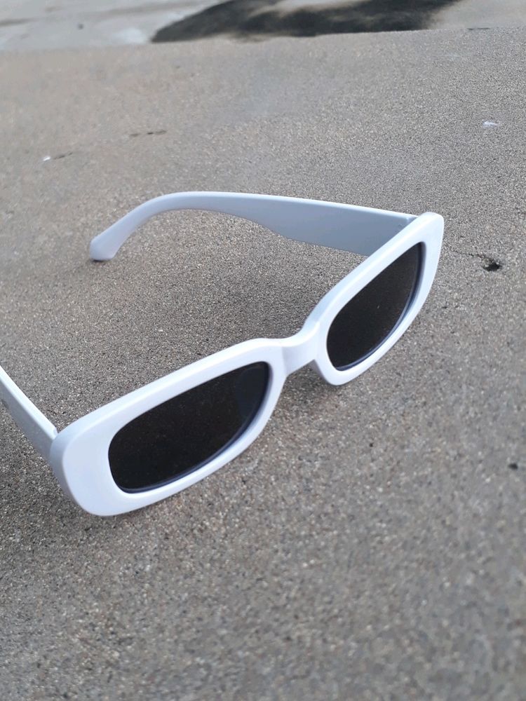 Rectangular White Sunglasses 🕶️