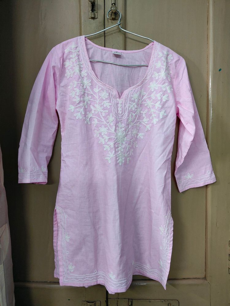 Cute Baby Pink Coloured Short Kurta