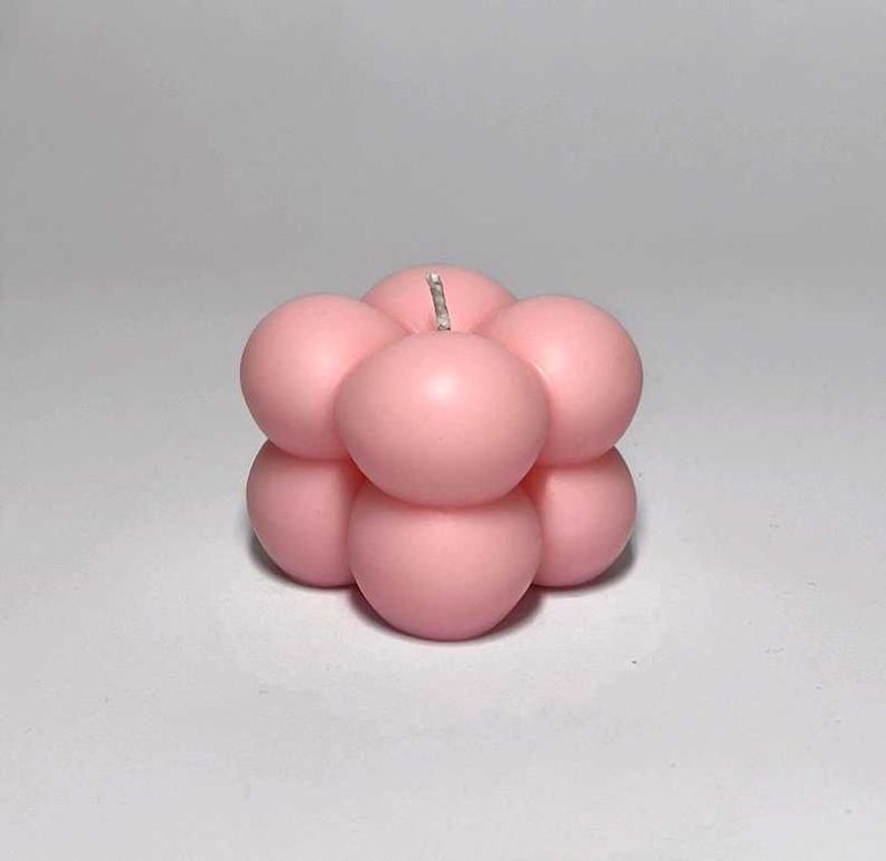 Handmade Pink Bubble Candle B1G1