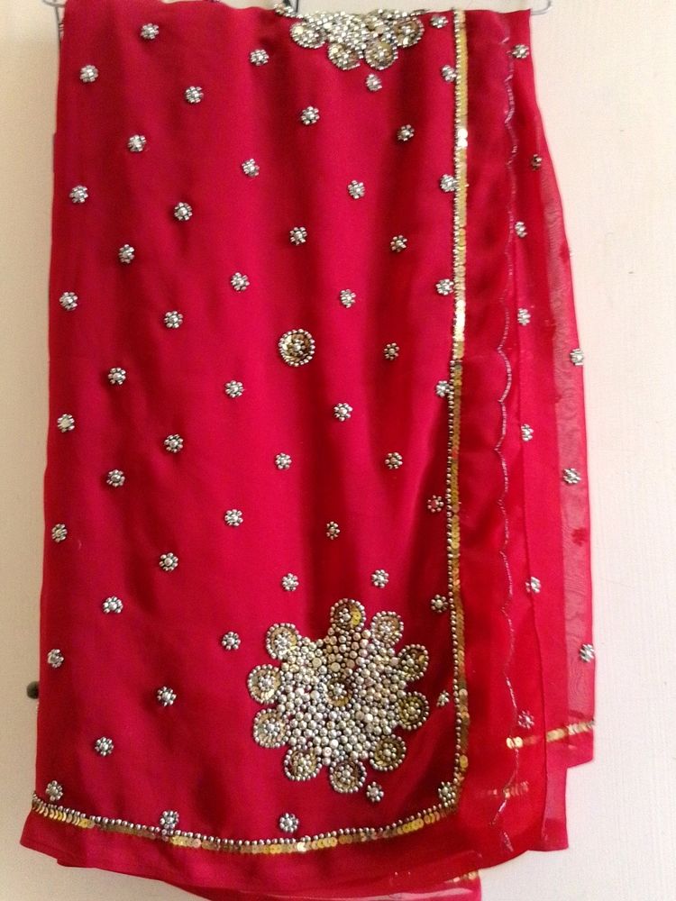 Heavy Red Saree For New Bride