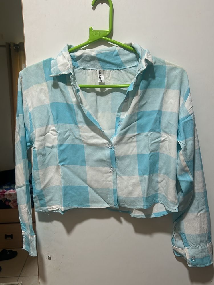 Cropped Light Blue Shirt