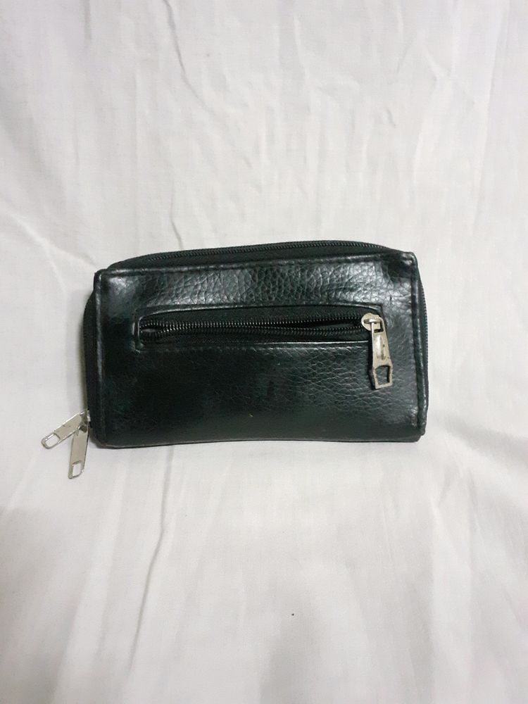 Black Leather Purse Women's Wallet Girls Handbag