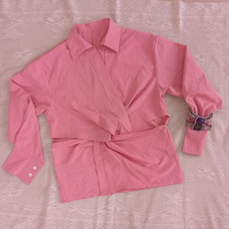 Pink Shirt Style Top(Women's)