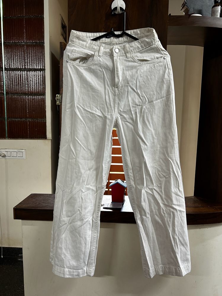 Straight Leg White Jeans