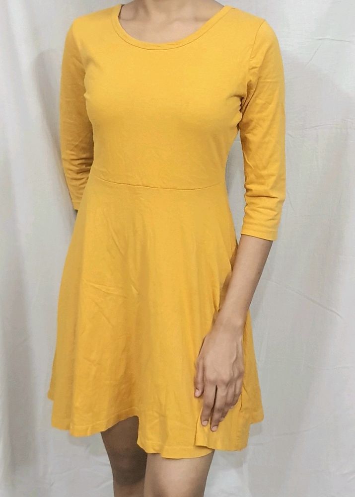 Fit and Flare Dress with 3/4th Sleeves