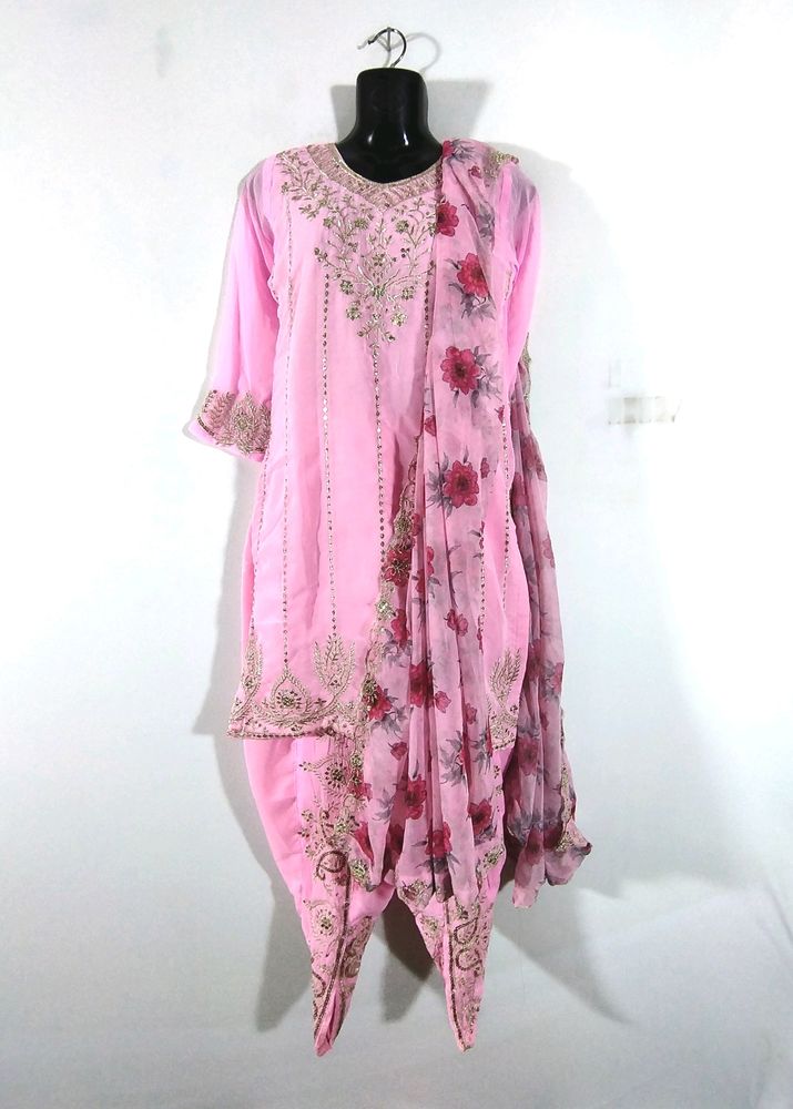 Pink Embroidered Kurta Set (Women's)