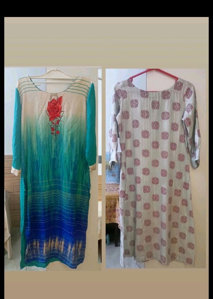 Buy 1 Get One Free Kurta Rayon, Cotton