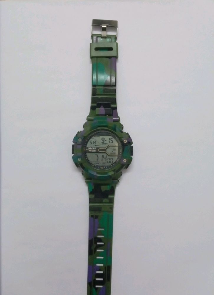 Multifunctional Indian Army Green Digital Watch