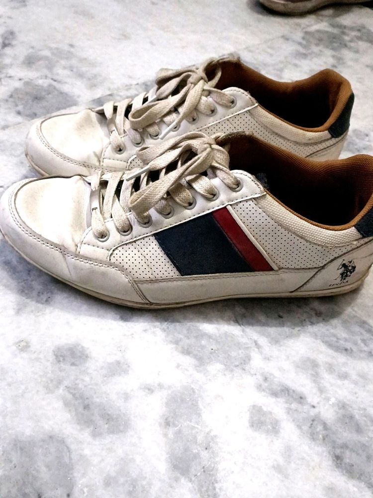 US Polo Sneakers In Dashing White &Blue