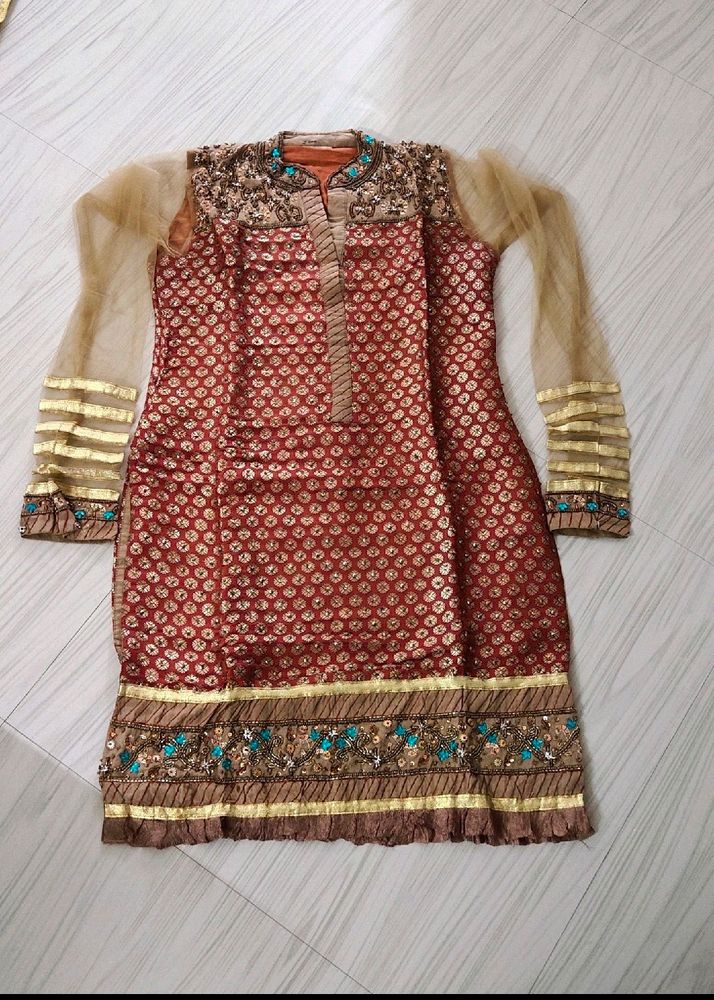 Heavy Cutdana N Sequence Work Kurta Set