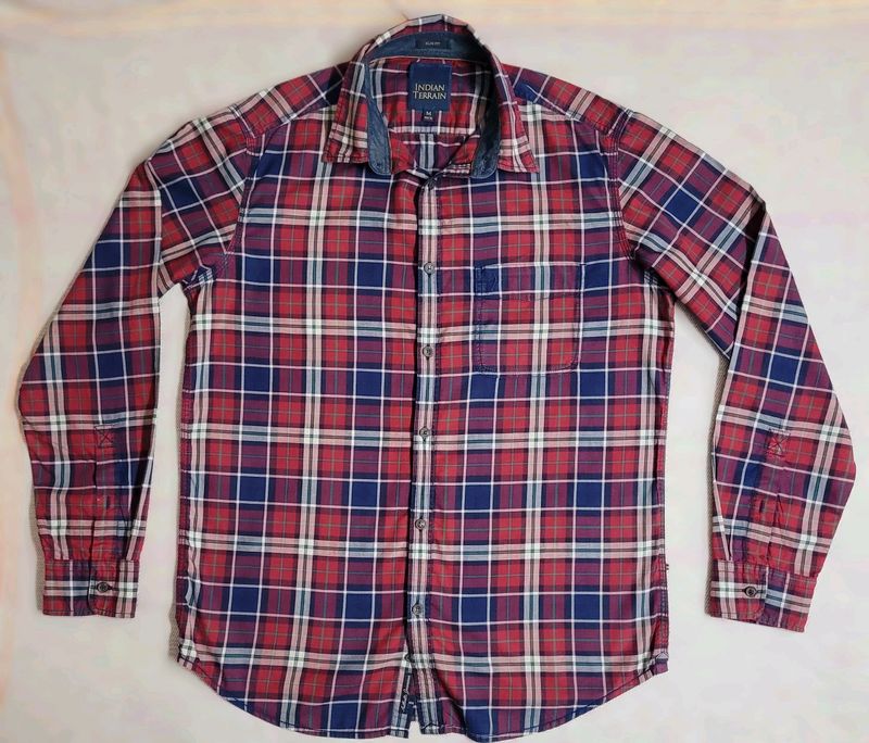 INDIAN TERRAIN Men Checked Slim Fit Casual Shirt