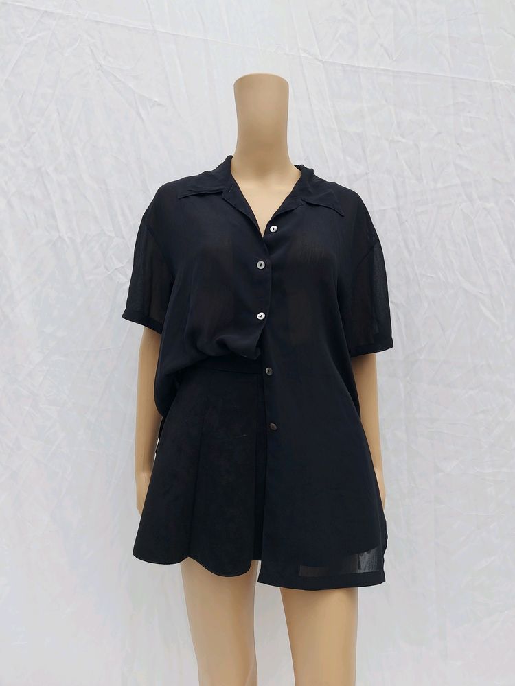 Chiffon Black Top