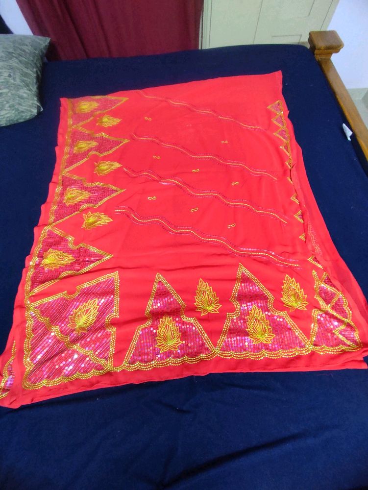 Red Jamki Grand Saree