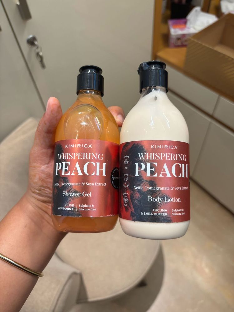 kimirica whispering peach body wash+lotion set