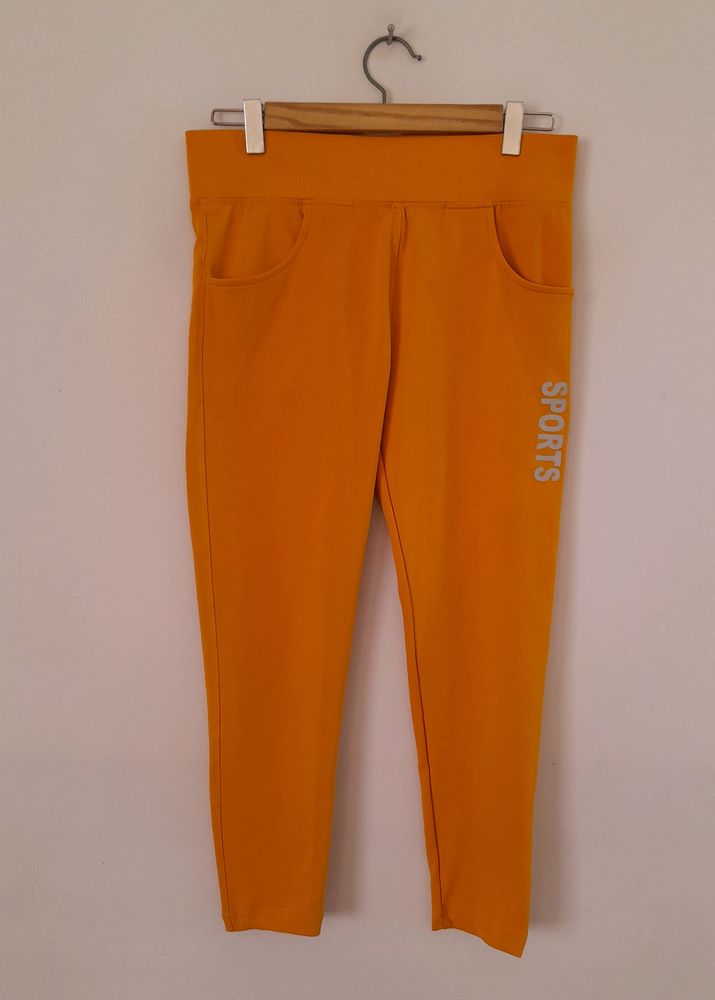 Mango Yellow Active Wear Pant (Women's)