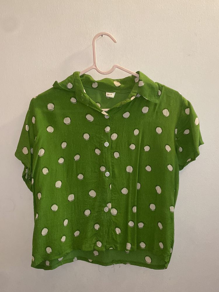 Green Polka Dot Shirt