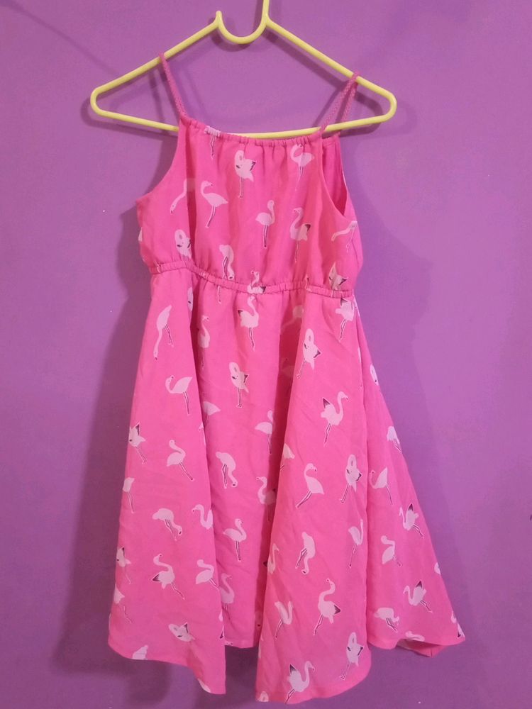 Flamingo Designed Girls Frock