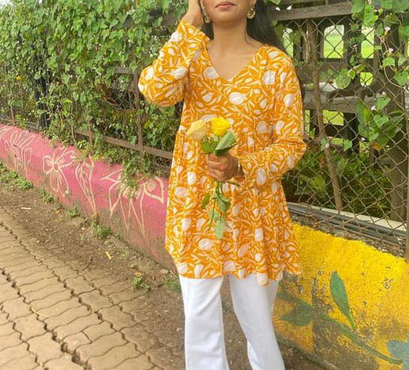 Trending Yellow Kurti✨🌻 With Free Jhumka