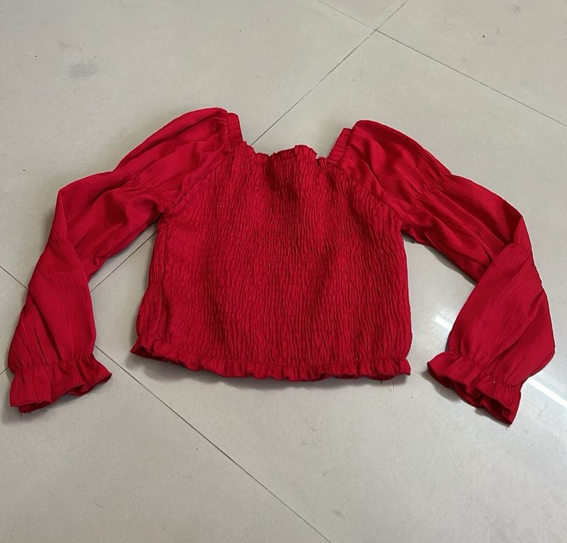 Hop Red Stretchable Girls Tpp 6-8 Years