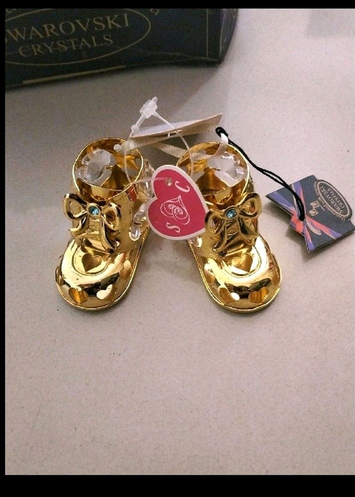 24 K Gold Plated Swaroski Crystal Shoes