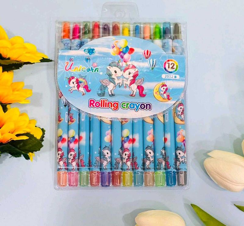 Unicorn Rolling Crayons Set