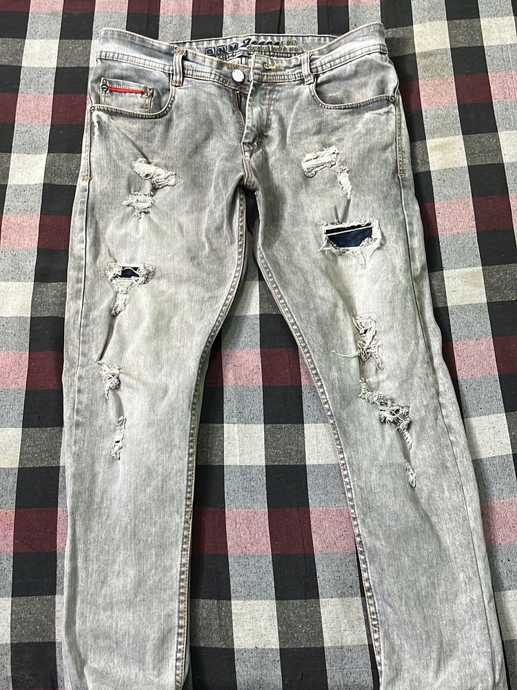 DNM branded raw jeans