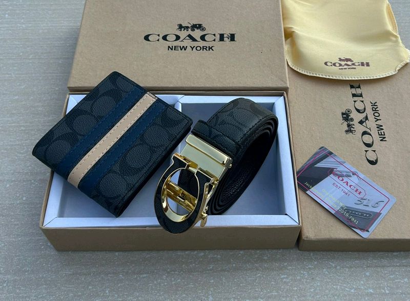 COACH WALLET + BELT COMBO WITH BOX