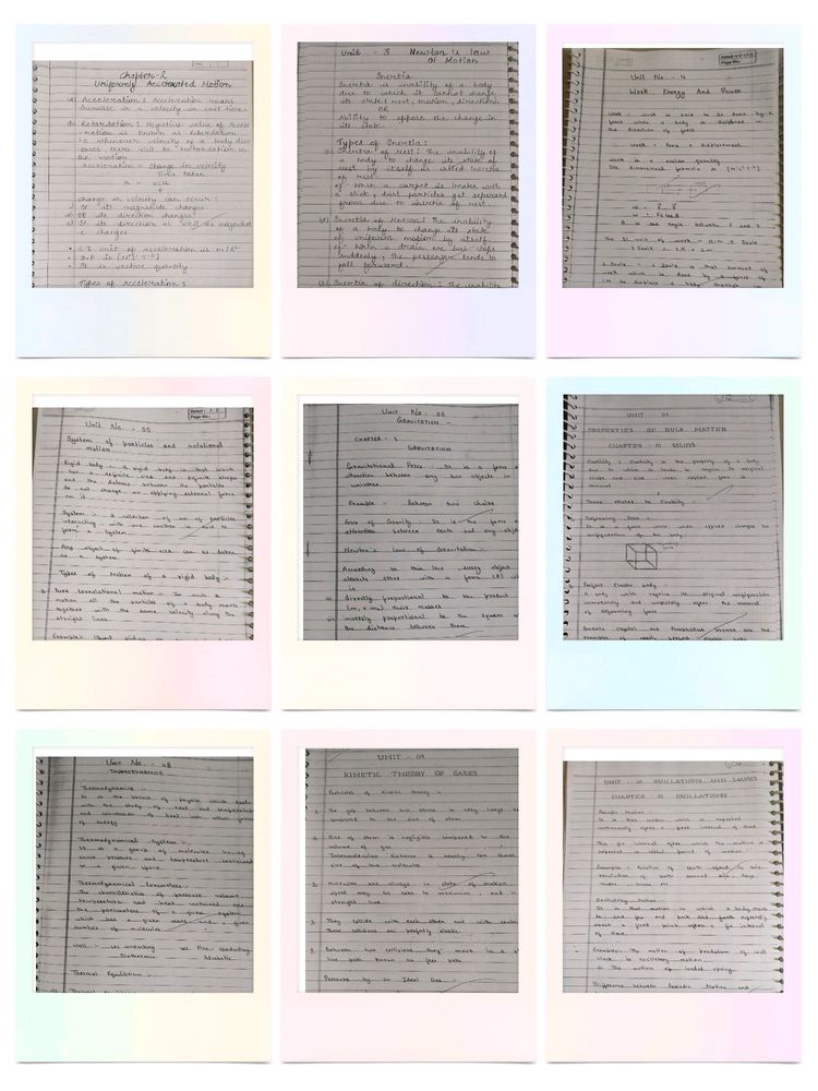 Handwritten Notes Class 12 Physics