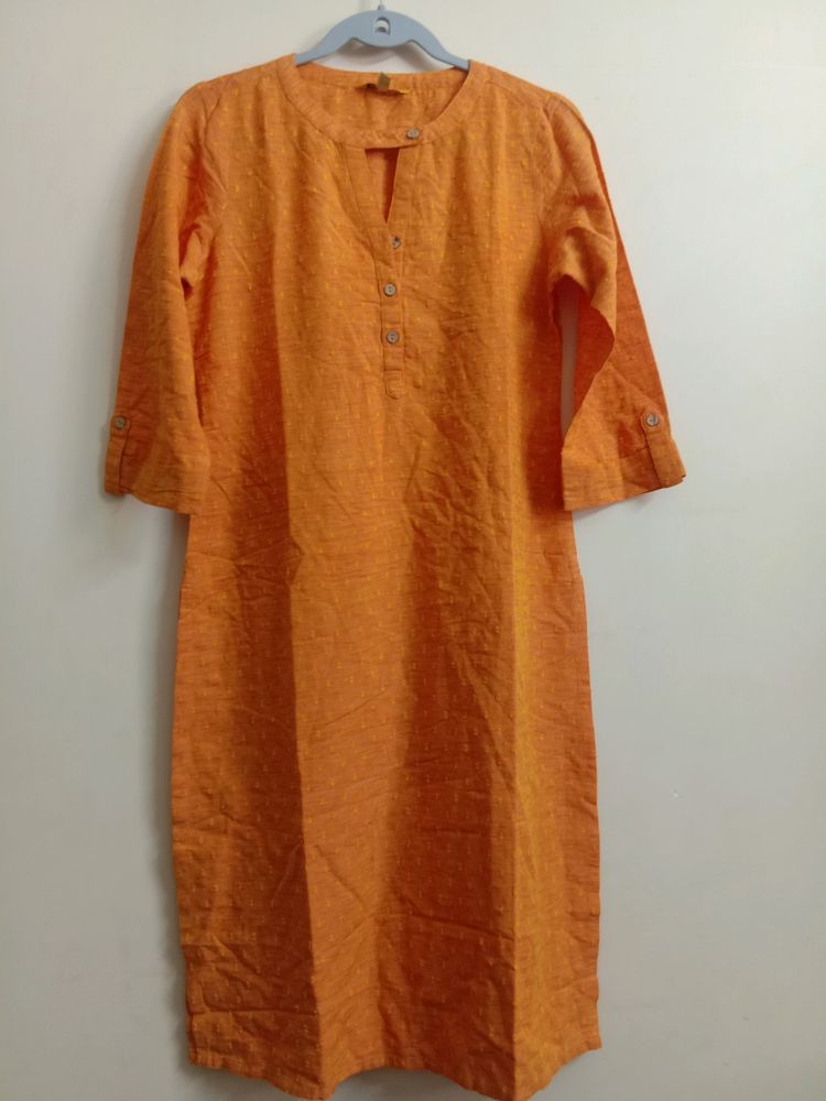 Orange kurta For Woman