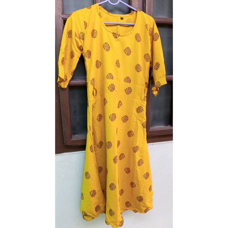 Beautiful Yellow Anarkali Top 😍💛🔥