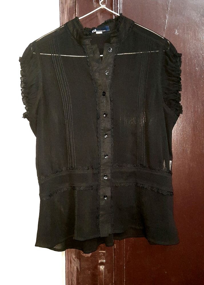 Black Transparent Blouse