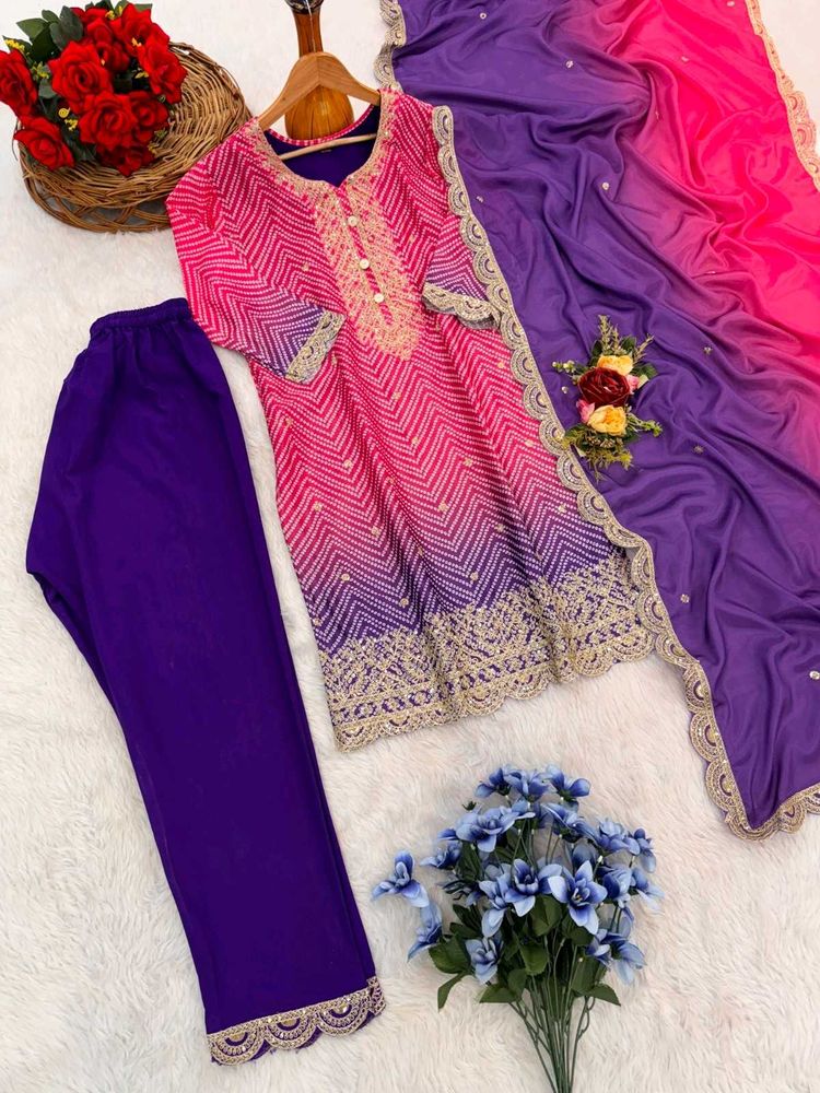 Diwali Sale Party Wear Kurti Plazo Vt