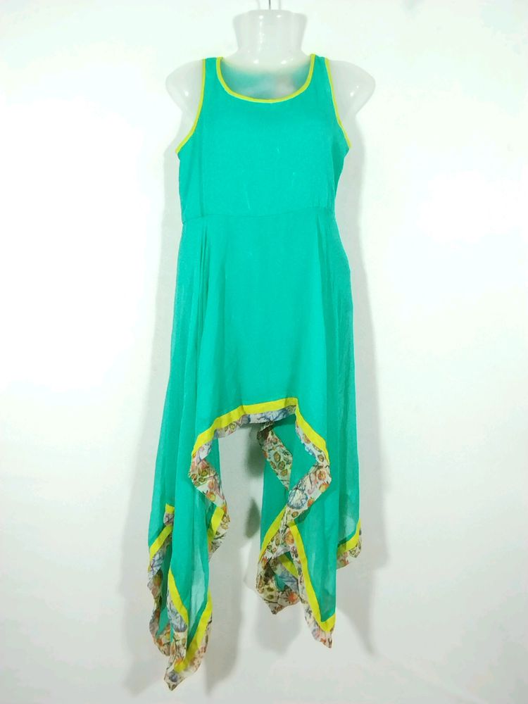 Mohr Green Sleeveless Fishcut Dress (Women)