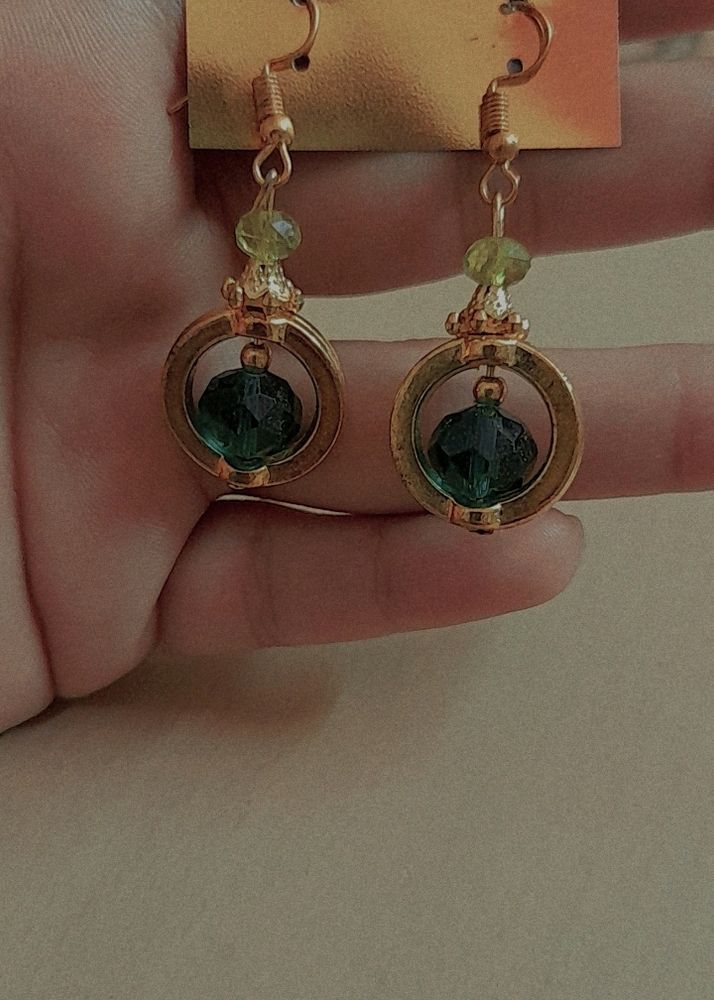 Hanging Fashion Earrings Green