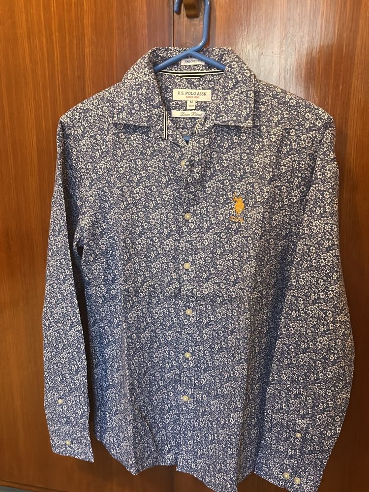 Floral Blue US Polo Shirt