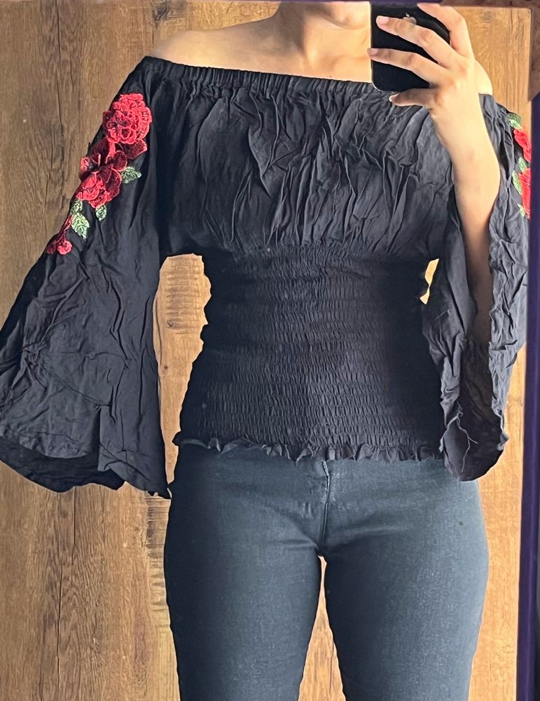 Black Off Shoulder Top