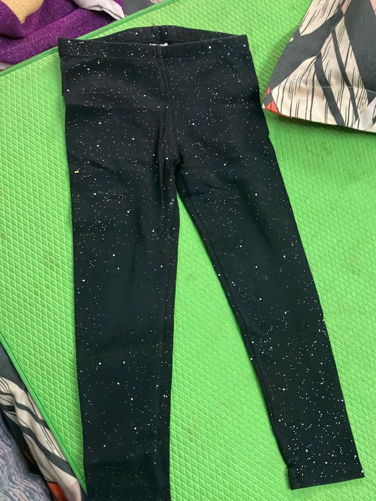 Black Glitter Jeggings 1-4 Years